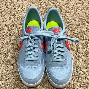 Men’s Nike Sky Blue Sneakers with Red Accents